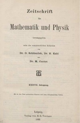 37: Zeitschrift für Mathematik und Physik