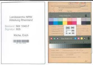 Entnazifizierung Erich Kliche , geb. 07.04.1912 ()