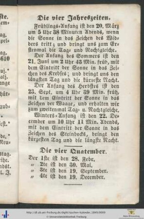 Die vier Jahreszeiten.