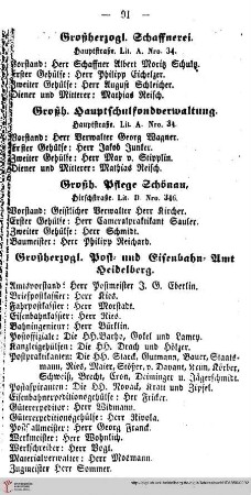Großh. Post= und Eisenbahn=Behörden