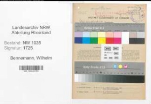Entnazifizierung Wilhelm Bennemann , geb. 28.02.1898 (Bueroangestellter)
