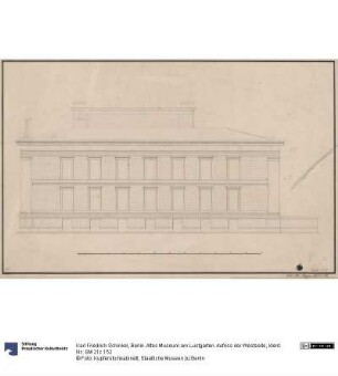 Berlin. Altes Museum am Lustgarten. Aufriss der Westseite