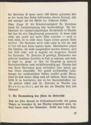 V. Die Verwendung des Films im Unterricht