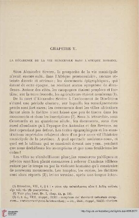 Chapitre V: La decadence de la vie municipal dans l'Afrique romaine