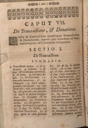 Sectio I. De Transactione.