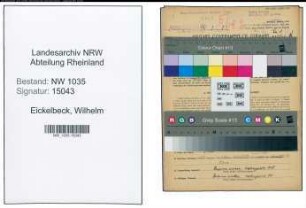 Entnazifizierung Wilhelm Eickelbeck , geb. 22.06.1903 (Hauer)