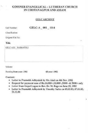 GELC AID SARNATOLI
