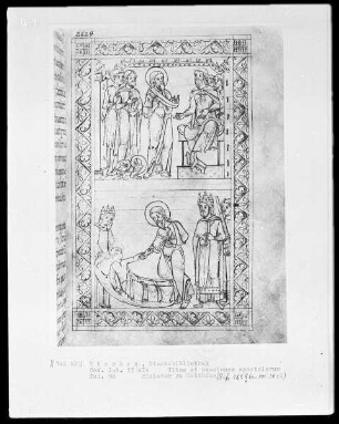 Vitae et passiones apostolorum — Zwei Szenen aus der Legende des Apostels Matthäus, Folio 90recto