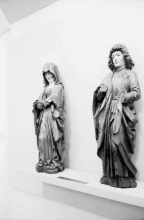 Freiburg: Augustinermuseum, Maria und Johannes, von einer Verkündigungsgruppe, Oberrhein