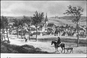 Lengenfeld. Ortsansicht, Aquarell, Traugott Faber, 1847, Repro