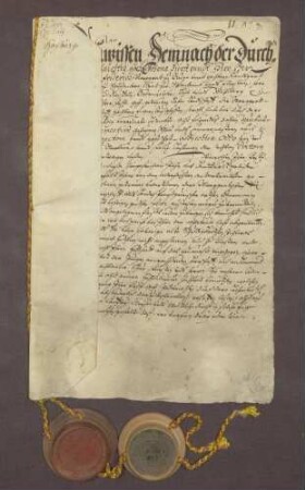 Landtagsabschied zwischen Markgraf Friedrich V. von Baden-Durlach und dem Ausschuss der Markgrafschaft Hachberg