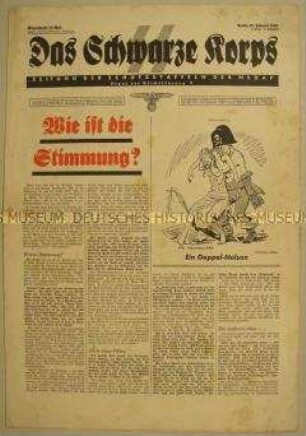 Wochenzeitung der SS "Das Schwarze Korps" u.a. zur Umsiedlung der deutschstämmigen Bevölkerung aus dem sowjetisch besetzten Polen