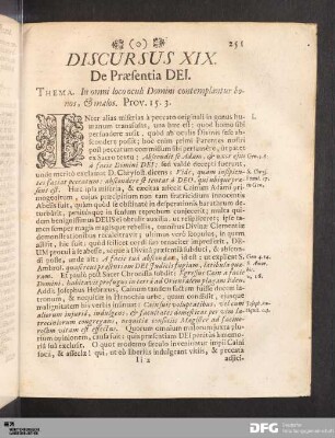 Discursus XIX. De Præsentia Dei