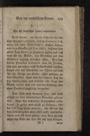 §. 1. Wie die vermischte Curart anzuwenden.