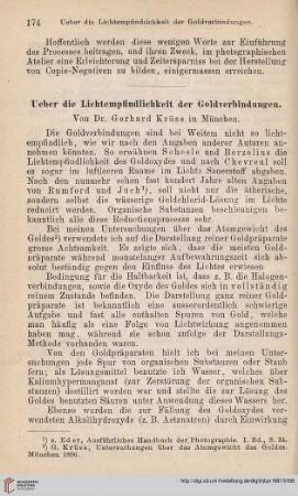 1: Ueber die Lichtempfindlichkeit der Goldverbindungen