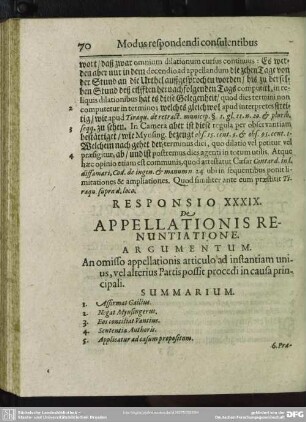 Responsio XXXIX. De Appellationis Renuntiatione