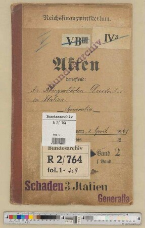 Kriegsschäden Deutscher in Italien: Bd. 2