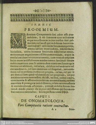 Caput I. De Onomatologia