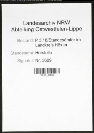 Sterberegister Standesamt Herstelle