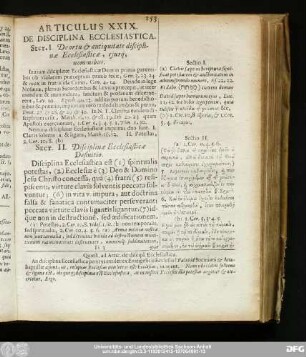 Articulus XXIX. De Disciplina Ecclesiastica.