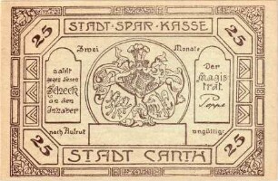 Notgeld der Stadt Canth