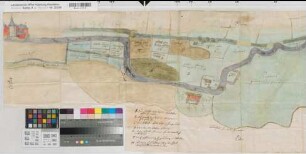 Werth (Isselburg) Isselburg (Hamminkeln) Grenze im Werther Bruch mit Ansicht des Schlosses Werth und der Stadt Isselburg 1688 o.M. 45 x 149 kol. Zeichnung Fürstbistum Münster, Landesarchiv 78 Nr. 11