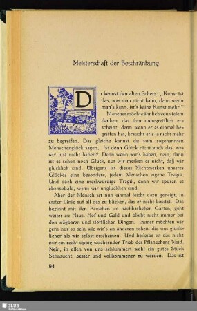 Meisterschaft der Beschränkung