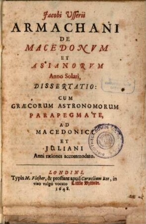 De Macedonum et Asianorum anno solari dissertatio