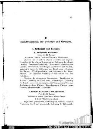 I. Mathematik und Mechanik