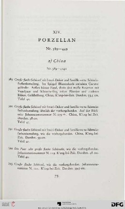 XIV. Porzellan (Nr. 389-449)