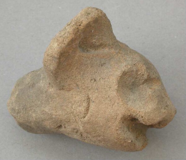 Animal head made of clay