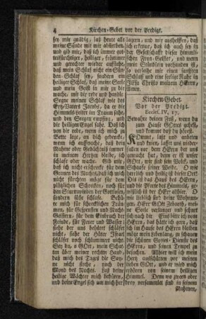 Kirchen-Gebet. Vor der Predigt.