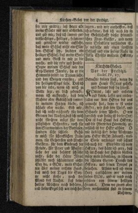 Kirchen-Gebet. Vor der Predigt.