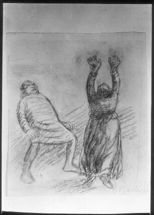 Das Unsichtbare. Kohlezeichnung; 22,7 x 19,8 cm (1926; E. Barlach). Güstrow, Heidberg 15. Atelier des Bildhauers