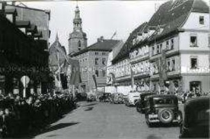 Rundfahrt Wilhelm Piecks durch das Mansfelder Land anlässlich der Verleihung seines Namens an das Mansfeld-Kombinat