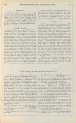 II. Gewinnung mineralischer Rohproducte.