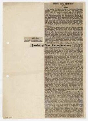 Hölle und Himmel. In: Hamburgischer Correspondent, [Hamburg] 22.2.1926, Nr. 88