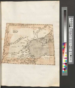 Disegno della Dacia, et Tratia, e la peninsola della Taurica, con la salmatia, secondo la descrittione della geografia di strabone, nel libro settimo : tavola VI