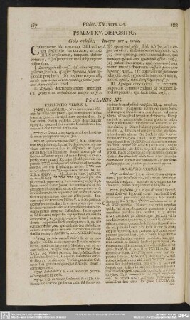 Psalmi XV. Dispositio. Civis coelestis. Integer ore, corde