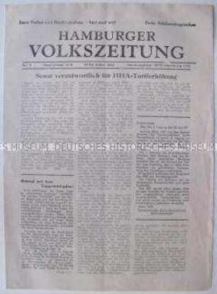 Illegale Ausgabe der "Hamburger Volkszeitung"