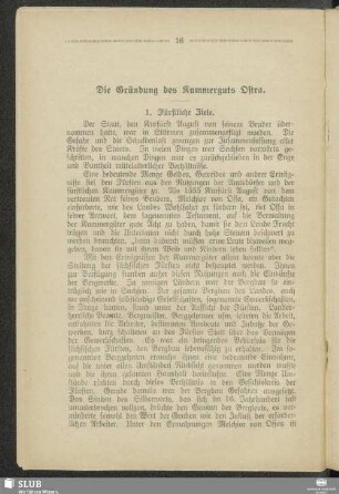 Die Gründung des Kammerguts Ostra