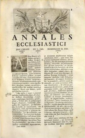 Annales Ecclesiastici Ab anno 1566 Ubi Odericus Raynaldus Desinit. 23