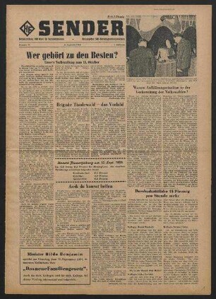 Betriebszeitung 'WF-Sender', Nr.32/1954 (15. September 1954)
