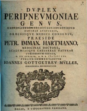 Dvplex Peripnevmoniae Genvs