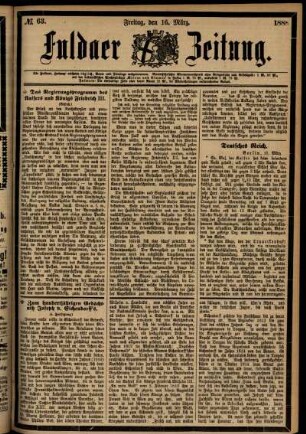 Ausgabe vom Freitag, den 16. März 1888.