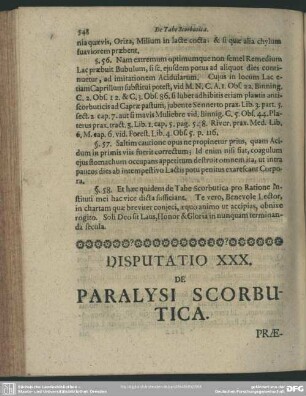 Disputatio XXX. De Paralysi Scorbutica