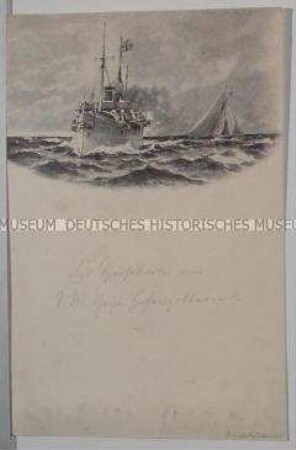Blanko-Speisekarte von der Yacht "Hohenzollern" der kaiserlich-preußischen Marine