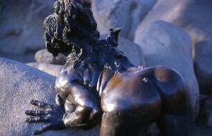 Thale - Hexenskulptur : Hexenskulptur von Bildhauer Müller auf dem Hexentanzplatz. Aufgenommen in Thale am Harz, ca. 2000
