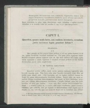 Caput I. Quaeritur, Quanto modo heres, non confecto inventario, secundum juris rationes legata praestare debeat?