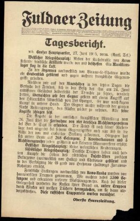 Ausgabe vom Sonntag, den 27. Juni 1915.